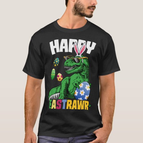 Happy Eastrawr Rex Dinosaur Easter Bunny Egg Costu T_Shirt