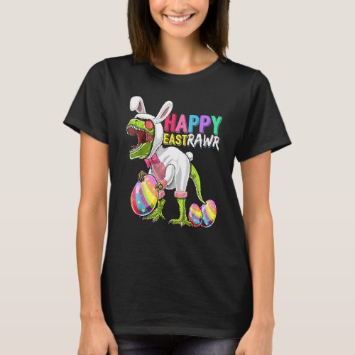 Happy Eastrawr Rex Dinosaur Easter Bunny Egg Costu T_Shirt