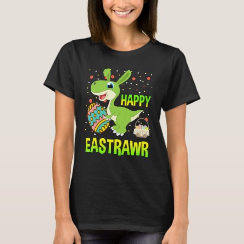 Happy Eastrawr Rex Dinosaur Easter Bunny Egg Costu T_Shirt