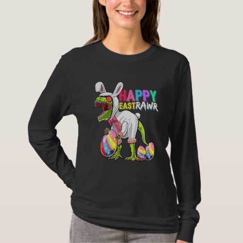 Happy Eastrawr Rex Dinosaur Easter Bunny Egg Costu T_Shirt