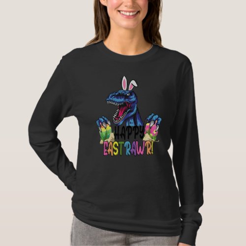 Happy Eastrawr Rex Dinosaur Easter Bunny Egg Costu T_Shirt