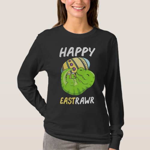 Happy Eastrawr Rex Dinosaur Easter Bunny Egg Costu T_Shirt