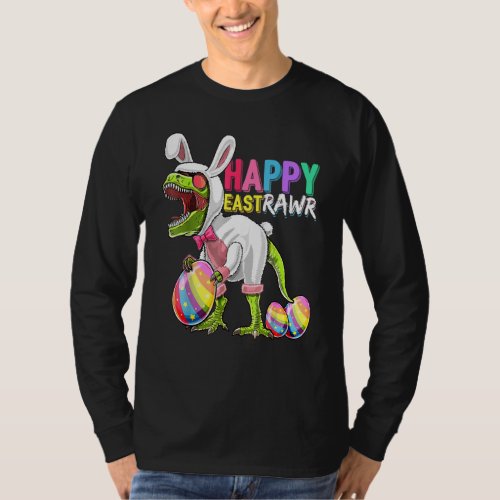 Happy Eastrawr Rex Dinosaur Easter Bunny Egg Costu T_Shirt