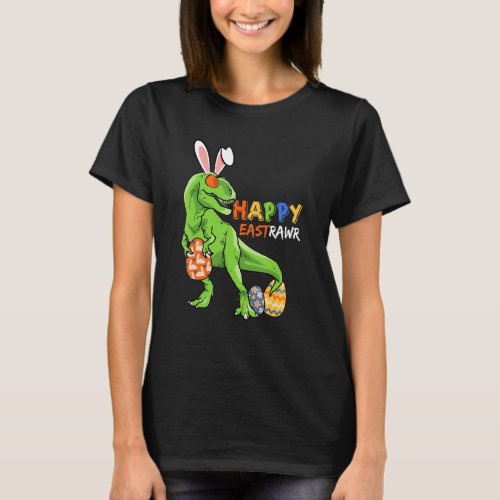 Happy Eastrawr Rex Dinosaur Easter Bunny Egg Costu T_Shirt