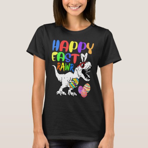 Happy Eastrawr Rex Dinosaur Easter Bunny Egg Costu T_Shirt