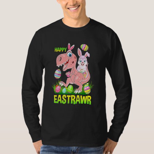 Happy Eastrawr Rex Dinosaur Easter Bunny Egg Costu T_Shirt