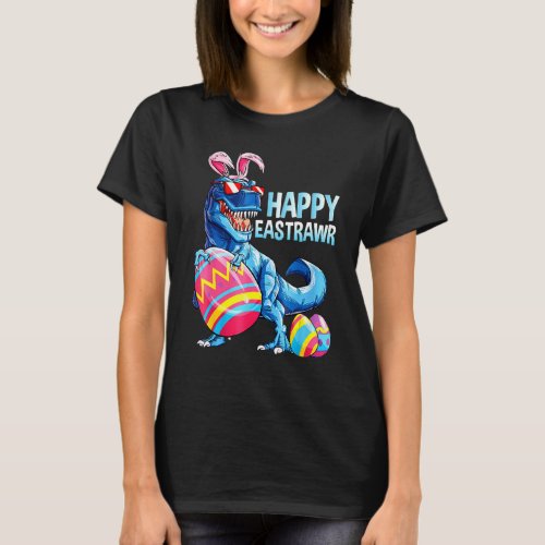 Happy Eastrawr Rex Dinosaur Easter Bunny Egg Costu T_Shirt