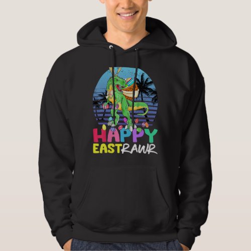 Happy Eastrawr  Rex Dinosaur Easter Bunny Egg Kids Hoodie