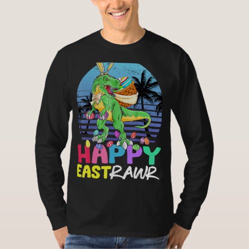 Happy Eastrawr  Rex Dinosaur Easter Bunny Egg Kids T_Shirt