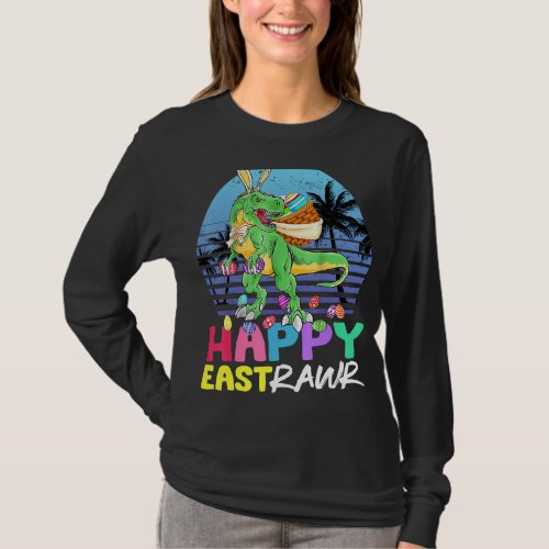 Happy Eastrawr  Rex Dinosaur Easter Bunny Egg Kids T_Shirt