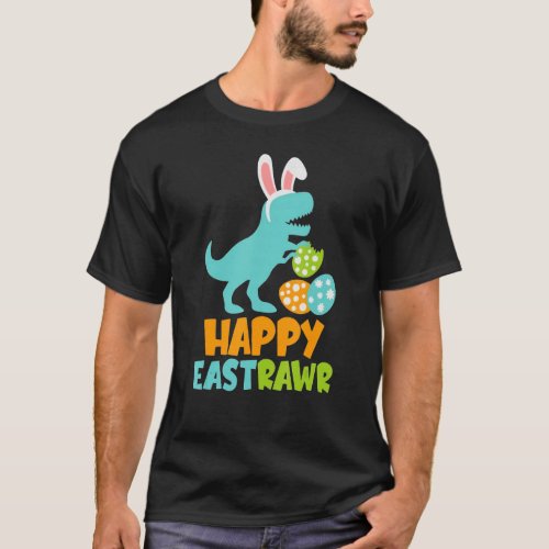 Happy Eastrawr Rex Dinosaur Easter Bunny Egg Kids T_Shirt