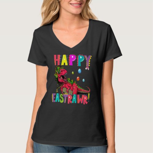 Happy Eastrawr Rex Easter Bunny Dinosaur Eggs Boys T_Shirt