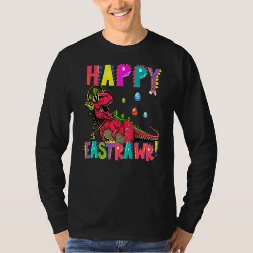 Happy Eastrawr Rex Easter Bunny Dinosaur Eggs Boys T_Shirt