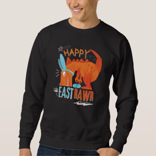 Happy Eastrawr T Rex Dinosaur Easter Bunny Costume Sweatshirt
