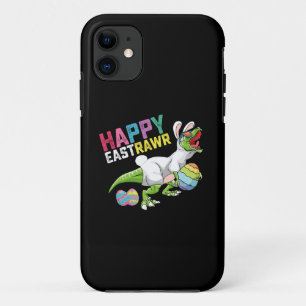 Happy Eastrawr T Rex Dinosaur Easter Bunny Egg iPhone 11 Case