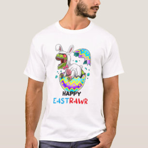Happy Eastrawr T Rex Dinosaur Easter Bunny Egg Cos T-Shirt