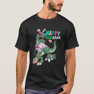 Happy Eastrawr T Rex Dinosaur Easter Bunny Egg Cos T-Shirt