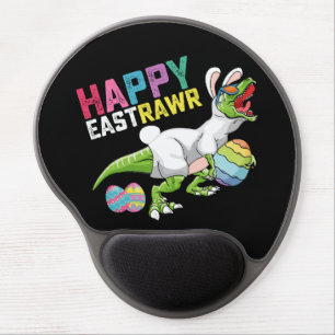Happy Eastrawr T Rex Dinosaur Easter Bunny Egg Gel Mouse Pad