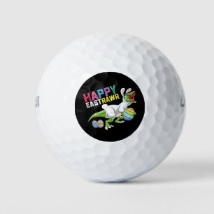 Happy Eastrawr T Rex Dinosaur Easter Bunny Egg Golf Balls