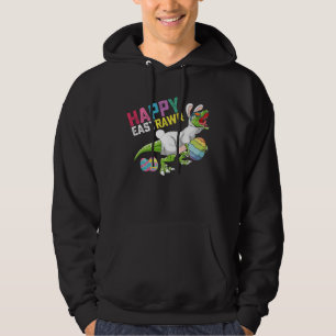 Happy Eastrawr T Rex Dinosaur Easter Bunny Egg Hoodie