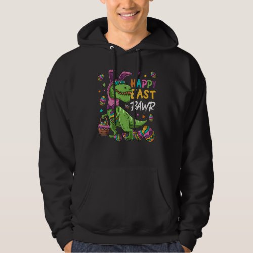 Happy Eastrawr T Rex Dinosaur Easter Bunny Egg  Ki Hoodie