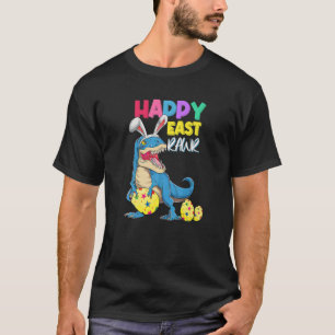 Happy Eastrawr T Rex Dinosaur Easter Bunny Egg Kid T-Shirt