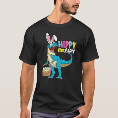 Happy Eastrawr  T Rex Dinosaur Easter  For Boys T_Shirt