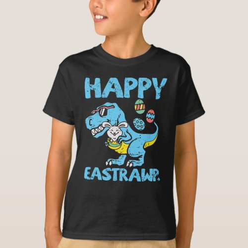 Happy Eastrawr T Rex Easter Bunny Dinosaur Eggs  T_Shirt