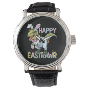 Happy Eastrawr T Rex Easter Dinosaur Bunny Egg Watch