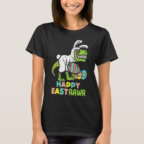 Happy Eastrawr Trex Easter Bunny Egg  Dinosaur Kid T_Shirt