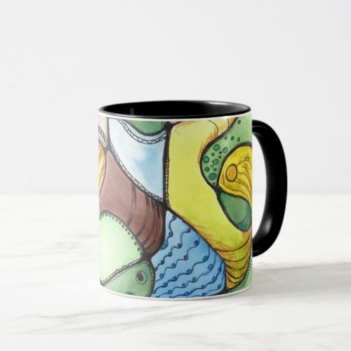 Happy eclectically colorful  mug