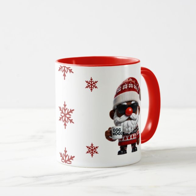 Happy Egg Nogg Elf Red Christmas  Mug (Front Right)