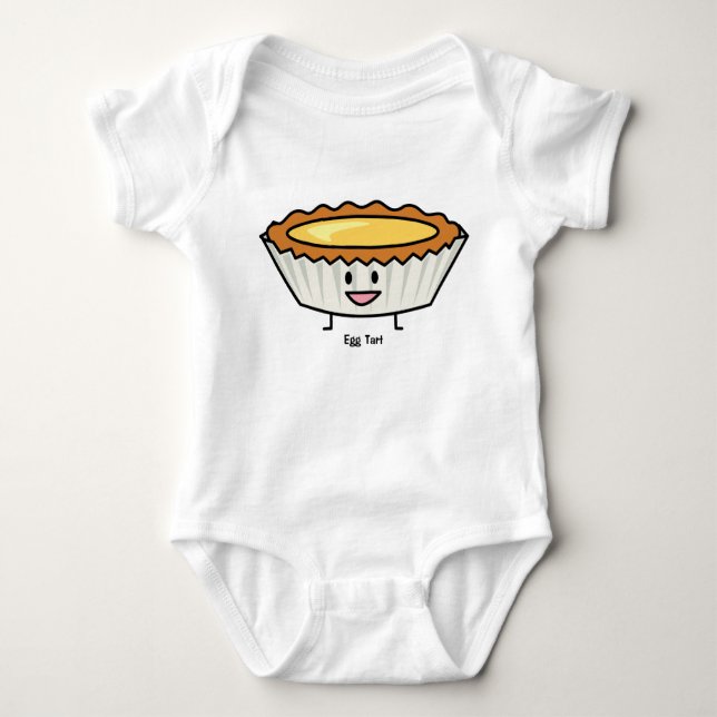 Happy Egg Tart Custard crust Chinese dessert Baby Bodysuit (Front)