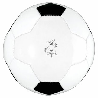 Happy Egg with Bird and Flowers Soccer Ball