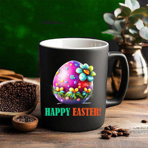 Happy Eggster - Easter Eggs Cute Two-Tone Coffee Mug