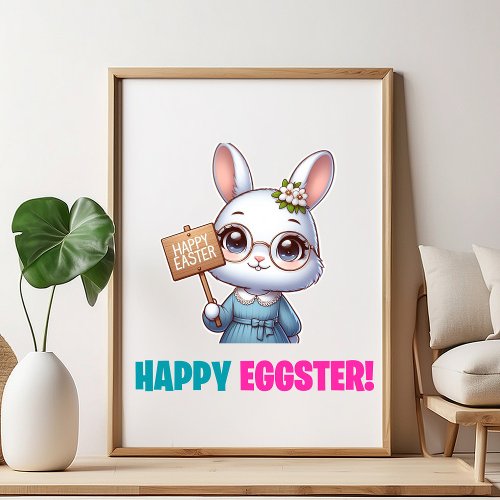 Happy Eggster _ Funny Flowers Poster