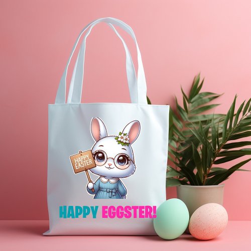 Happy Eggster _ Funny Flowers Tote Bag