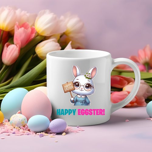 Happy Eggster _ Funny Flowers Two_Tone Coffee Mug