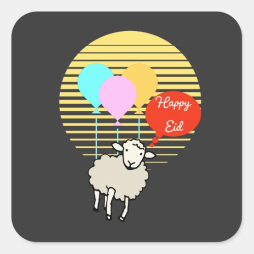 Happy Eid Al_Adha Square Sticker