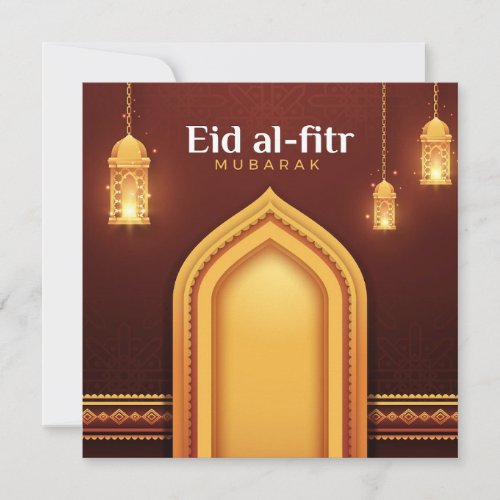  Happy Eid Al_Fitr Red and gold Holiday Card