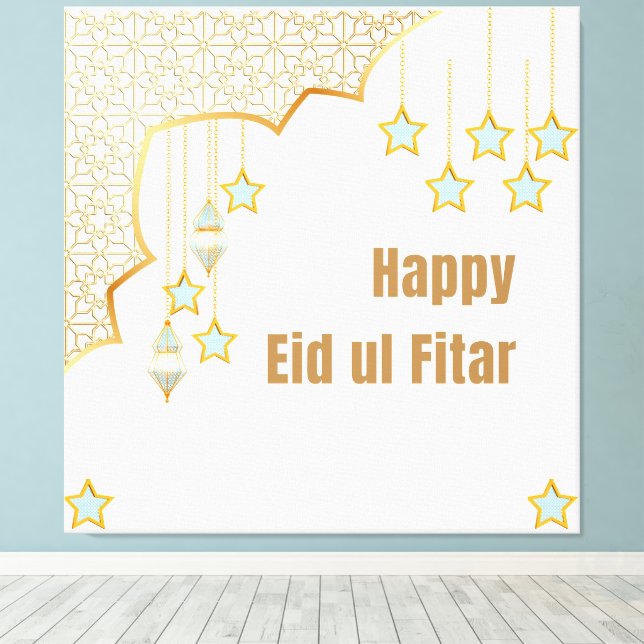 Happy Eid Canvas Print (Insitu(Wood Floor))