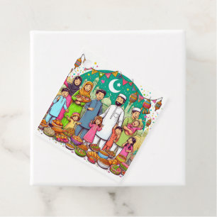 Happy Eid Family Funny Celebrating Design Favor Tags