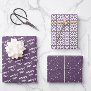 Islamic Floral Moon and Star Wrapping Paper