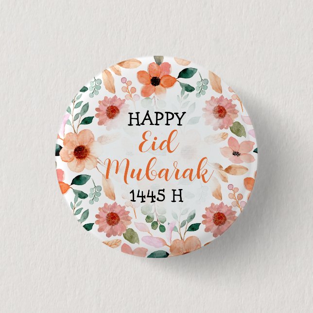 Happy Eid Mubarak 1445 H Custom Button (Front)