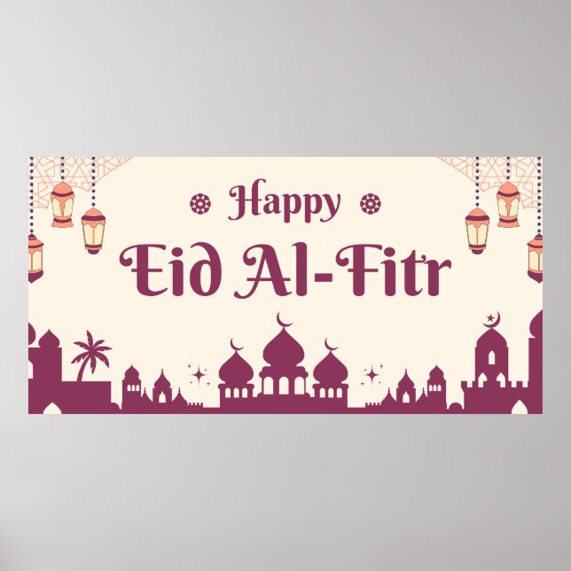 Happy Eid Mubarak Eid Party Backdrop poster  (Front)