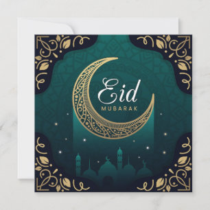 Happy Eid Mubarak Mosque    Holiday Card