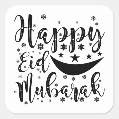 Happy Eid Mubarak T_Shirt Square Sticker