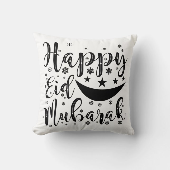 Happy Eid Mubarak Throw Pillow (Front)
