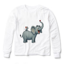 Happy Elephant & Little Mouse – Cute Kids T-Shirt