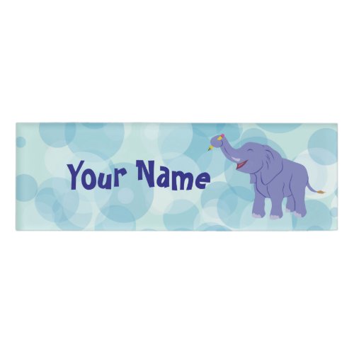 Happy Elephant Name Tag